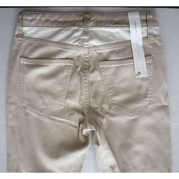 Current/Elliott Women's Sz 27 Tan/White The Original Stiletto Skinny Jeans $248 - Picture 5 of 11